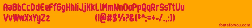 フォントSinewy   Personal Use Only – オレンジの背景に赤い文字