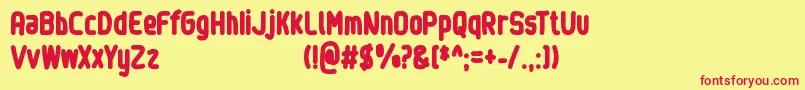 Sinewy   Personal Use Only Font – Red Fonts on Yellow Background