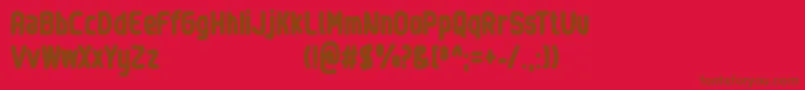 Sinewy   Personal Use Only Font – Brown Fonts on Red Background