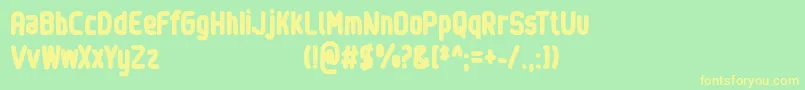Sinewy   Personal Use Only Font – Yellow Fonts on Green Background