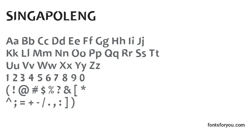 Schriftart SINGAPOLENG – Alphabet, Zahlen, spezielle Symbole
