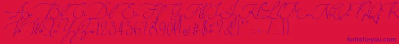 Singapore Landscape  -Schriftart – Violette Schriften auf rotem Hintergrund