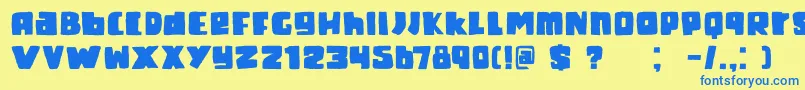 DkFatKittyKat Font – Blue Fonts on Yellow Background