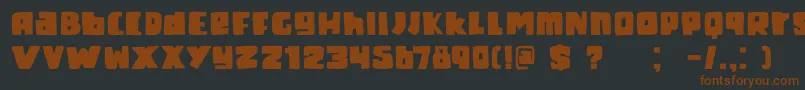 DkFatKittyKat-fontti – ruskeat fontit mustalla taustalla