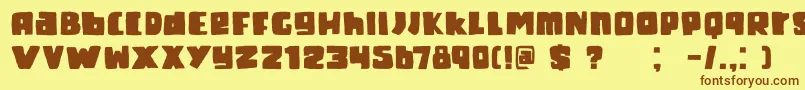 DkFatKittyKat Font – Brown Fonts on Yellow Background