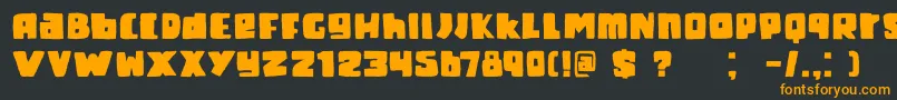 DkFatKittyKat Font – Orange Fonts on Black Background