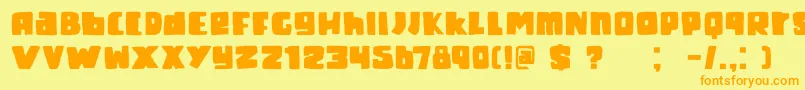 DkFatKittyKat Font – Orange Fonts on Yellow Background