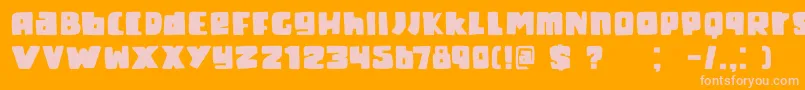 DkFatKittyKat Font – Pink Fonts on Orange Background