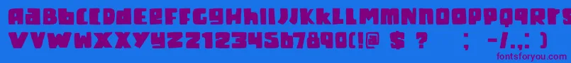 DkFatKittyKat Font – Purple Fonts on Blue Background