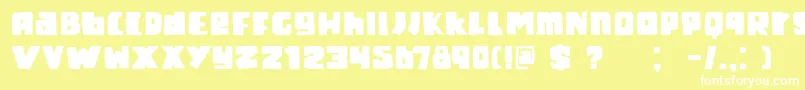 DkFatKittyKat Font – White Fonts on Yellow Background