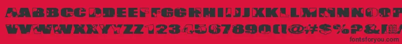 Singapore Font – Black Fonts on Red Background