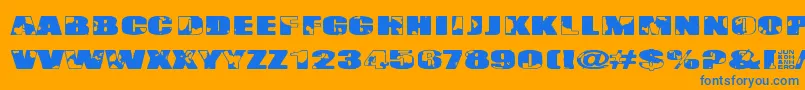 Singapore Font – Blue Fonts on Orange Background