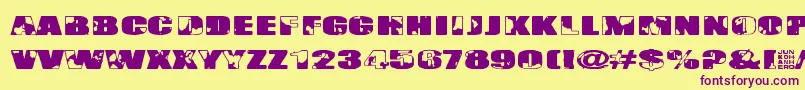 Singapore Font – Purple Fonts on Yellow Background