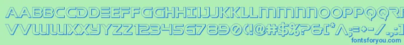 singaporesling3d Font – Blue Fonts on Green Background