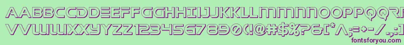 singaporesling3d Font – Purple Fonts on Green Background