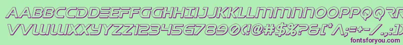 singaporesling3dital-Schriftart – Violette Schriften auf grünem Hintergrund