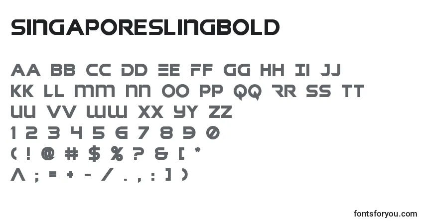 Schriftart Singaporeslingbold (140998) – Alphabet, Zahlen, spezielle Symbole