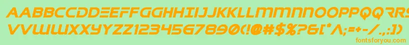 singaporeslingboldital Font – Orange Fonts on Green Background