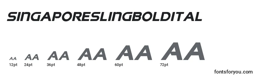 Размеры шрифта Singaporeslingboldital (140999)