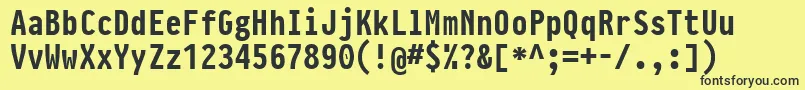 Police PragmataproBold – polices noires sur fond jaune