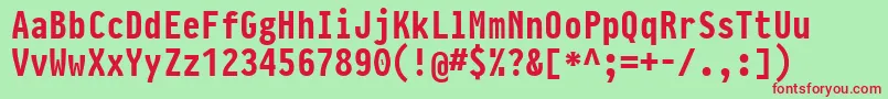 PragmataproBold Font – Red Fonts on Green Background