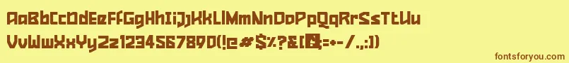 QuizzicalPitch Font – Brown Fonts on Yellow Background