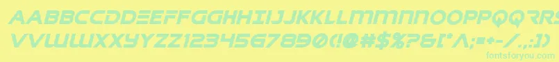 singaporeslingboldital Font – Green Fonts on Yellow Background