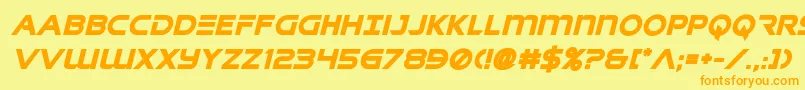 singaporeslingboldital Font – Orange Fonts on Yellow Background