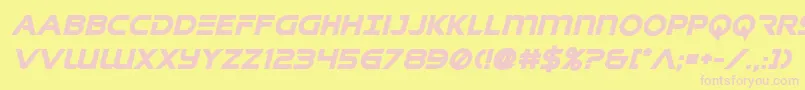 singaporeslingboldital Font – Pink Fonts on Yellow Background