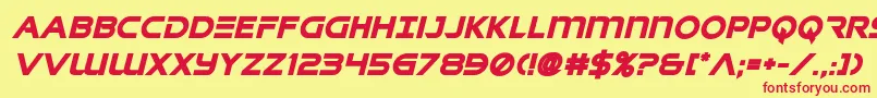 singaporeslingboldital Font – Red Fonts on Yellow Background