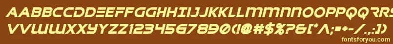 singaporeslingboldital-fontti – keltaiset fontit ruskealla taustalla