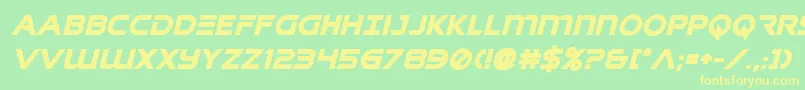 singaporeslingboldital Font – Yellow Fonts on Green Background