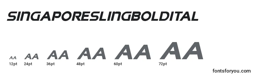 Размеры шрифта Singaporeslingboldital (141000)