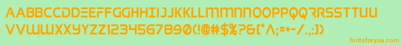 singaporeslingcond-Schriftart – Orangefarbene Schriften auf grünem Hintergrund