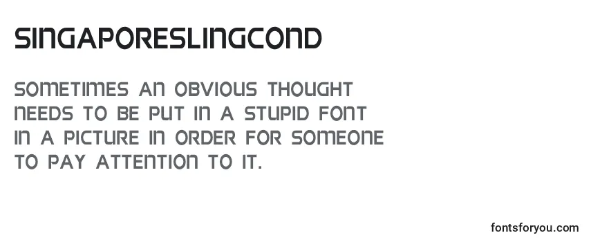 Review of the Singaporeslingcond (141001) Font