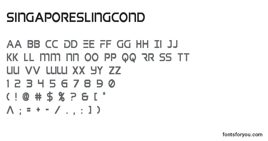 Шрифт Singaporeslingcond (141002) – алфавит, цифры, специальные символы