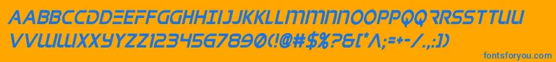 singaporeslingcondital Font – Blue Fonts on Orange Background