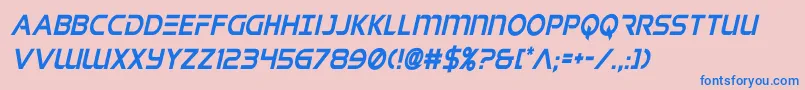 フォントsingaporeslingcondital – ピンクの背景に青い文字