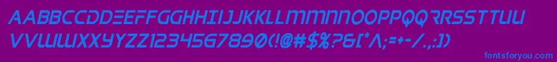 singaporeslingcondital Font – Blue Fonts on Purple Background
