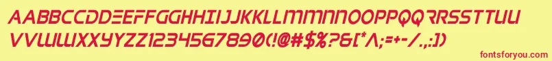 singaporeslingcondital Font – Red Fonts on Yellow Background