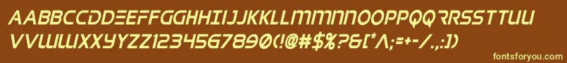 singaporeslingcondital Font – Yellow Fonts on Brown Background