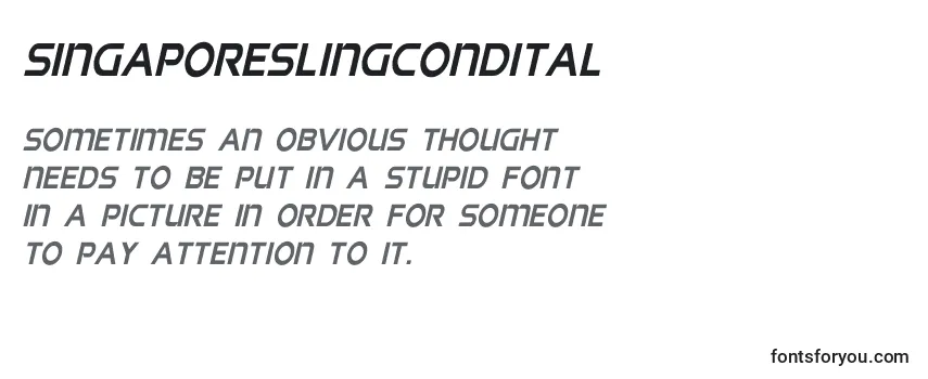 Review of the Singaporeslingcondital (141003) Font