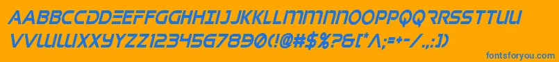 singaporeslingcondital Font – Blue Fonts on Orange Background