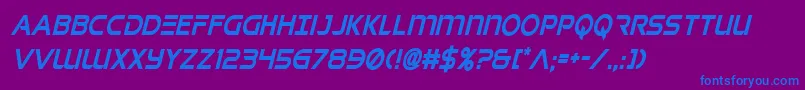 singaporeslingcondital Font – Blue Fonts on Purple Background