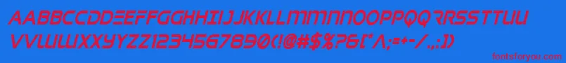 singaporeslingcondital-Schriftart – Rote Schriften auf blauem Hintergrund