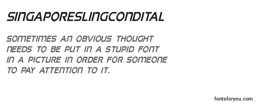 Review of the Singaporeslingcondital (141004) Font