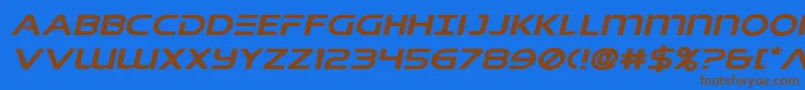 singaporeslingexpandital Font – Brown Fonts on Blue Background