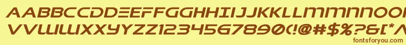 singaporeslingexpandital Font – Brown Fonts on Yellow Background