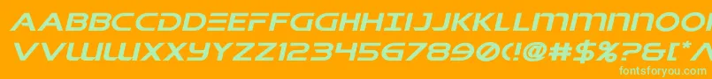 singaporeslingexpandital Font – Green Fonts on Orange Background