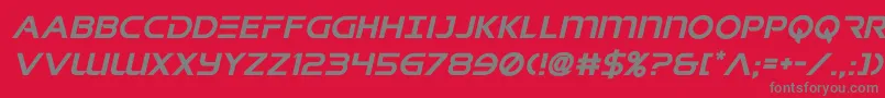 フォントsingaporeslingital – 赤い背景に灰色の文字